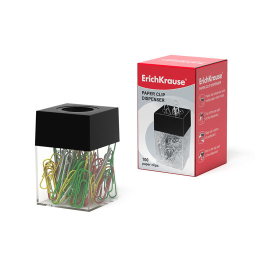 Picture of EK MAGNETIC PAPER CLIP DISPENSER WITH 100 COLOURED CLIPS